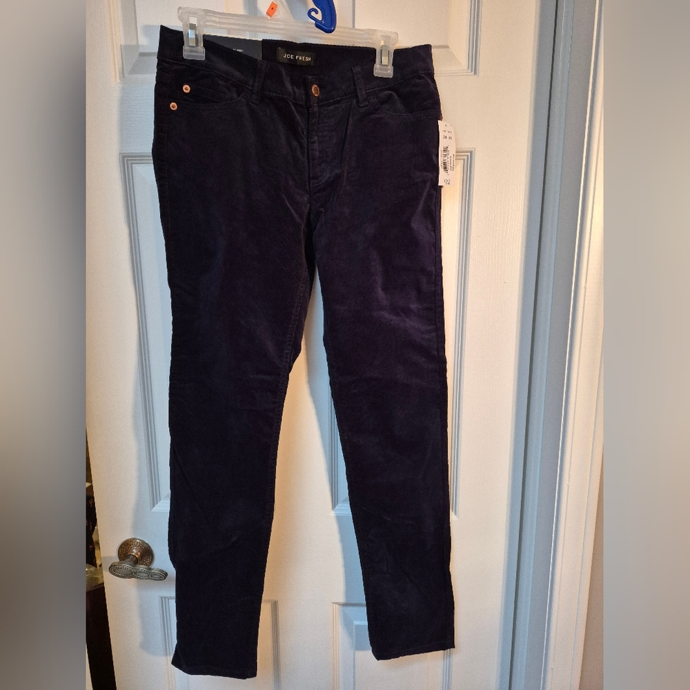Joe Fresh Slim Low Rise Blue Corduroy Pants Size 6, New With Tags - Picture 2 of 15